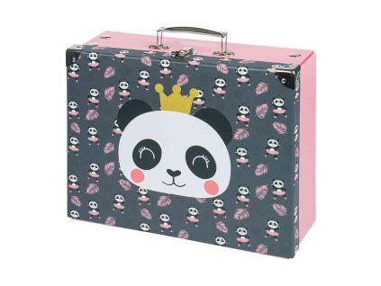 Šedý / potisk BAAGL skládací školní kufřík panda s kováním A-33181 - hlavní obrázek