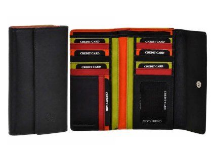 Černá dámská peněženka Beverly Hills Polo Club Colorfull long combi - BH-2967-01 - hlavní obrázek