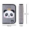 Šedý BAAGL školní penál klasik dvě chlopně panda A-7707 - třetí obrázek