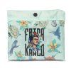 Zelená mint / potisk skládací nákupní taška frida kahlo 62217-2300 - druhý obrázek